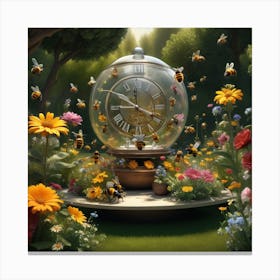 Bee Clock Canvas Print