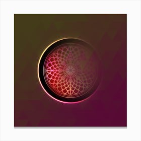 Geometric Neon Glyph on Jewel Tone Triangle Pattern 376 Canvas Print