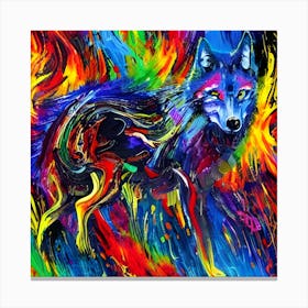  Wolf Abstract Expressionism Art Print Canvas Print