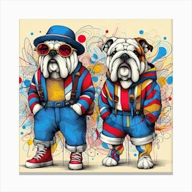 Fashion Bulldogs Canvas Print