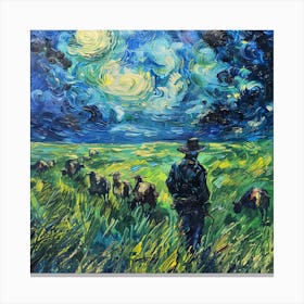 Van Gogh Style. Artesian Shepherds Series Canvas Print