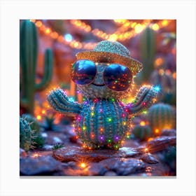 Cactus In Sunglasses Canvas Print