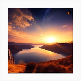 Sunset In The Mountains 24 Canvas Print