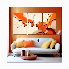 4K Yellow and Orange combination Art High quality Canvas Print