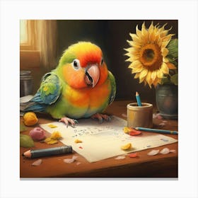 Parrot Drawing 1 Canvas Print