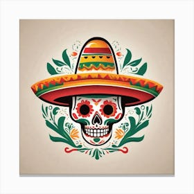 Day Of The Dead Skull 130 Canvas Print