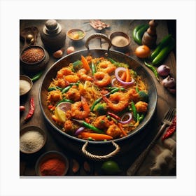 Indian Food In A Pan Canvas Print