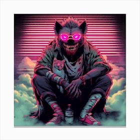 A badass hyena neon Canvas Print