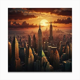 Sunset In New York City 1 Canvas Print