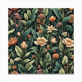 Floral Seamless Pattern 1 Canvas Print