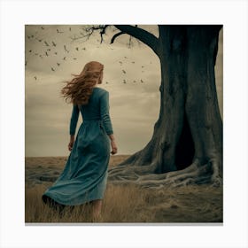 Woman In The Tree Canvas Print