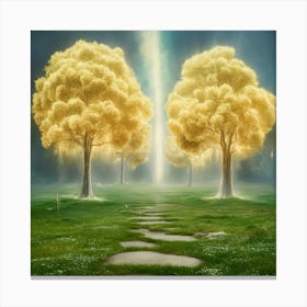 Golden Trees In The Forest Canvas Print