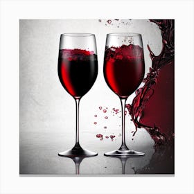 Two Glasses Of Red Wine 3 Canvas Print