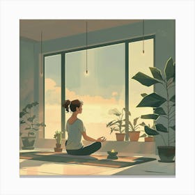 A Yoga Session Lofi Illustration 1718673593 4 Canvas Print