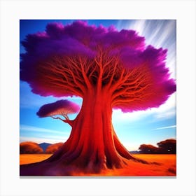 Purple Baobab Tree Canvas Print