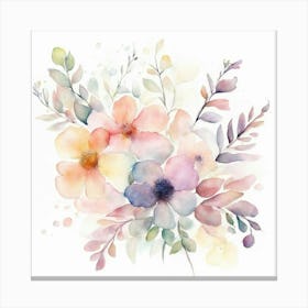 Watercolor Flowers 1 Canvas Print