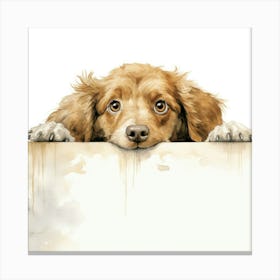 Cute Dog With A Sign Canvas Print