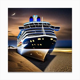 Cruise Ship At Night Canvas Print