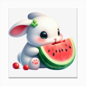 Watermelon Bunny 1 Canvas Print