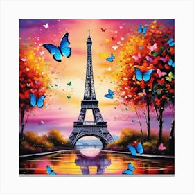 Paris With Butterflies 149 Canvas Print