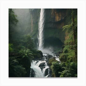 Waterfall In The Jungle Canvas Print