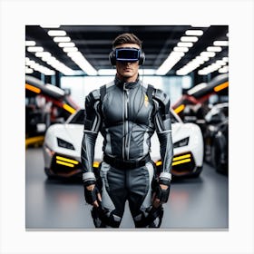 Futuristic Man In Vr Glasses 7 Canvas Print