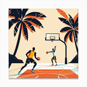 A Basketball Match Minimal Illustration 1718671072 4 Canvas Print