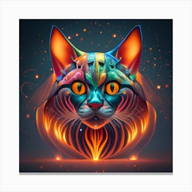 Cat With Glowing Eyes Canvas Print