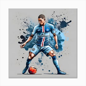 Soccer Player Kicking The Ball 2 Canvas Print