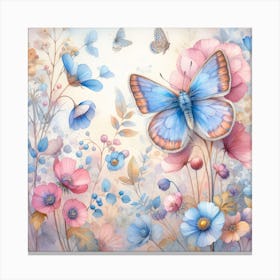 Watercolour Butterfly in Pastel Shades I Canvas Print