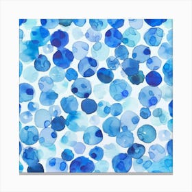 Blue Watercolor Splashes 1 Canvas Print