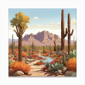 Saguaro art print Canvas Print