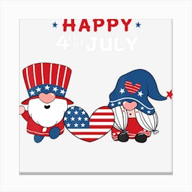 Limited Edition Happy 4th Of July Usa Two Gnomes Canvas Print