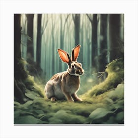 Rabbit In The Forest 144 Canvas Print