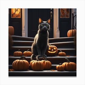 Halloween Cat 25 Canvas Print