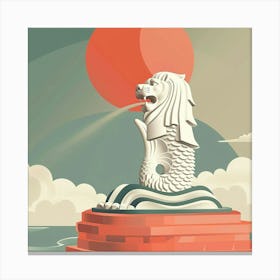 Singapore Lion Statue Canvas Print