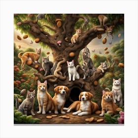Cats In The Tree Canvas Print