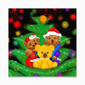 Gay Christmas Teddy Bears 005 1 Canvas Print