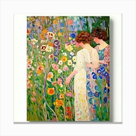 'Two Women In A Garden' Canvas Print