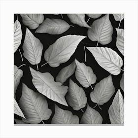 Leaves On A Black Background Canvas Print