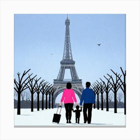 Family In Paris Canvas Print