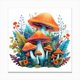 Mushrooms In The Forest 53 Canvas Print