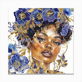 Blue And Gold 4 Canvas Print