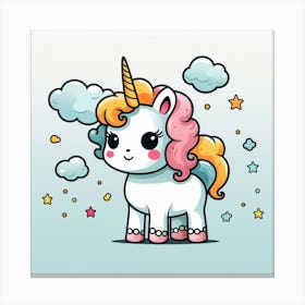 Cute Unicorn 764 Canvas Print