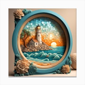 Mosaic Lighthouse Canvas Print