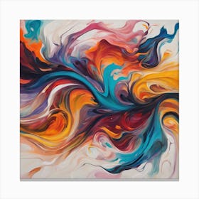 A mesmerizing abstract painting with vibrant colors and flowing shapes. Canvas Print