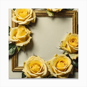 Yellow Roses Frame 1 Canvas Print