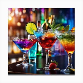 Colorful Drinks In A Bar Canvas Print