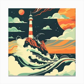 Lighthouse In The Sky Canvas Print