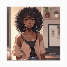 Afro Girl Canvas Print